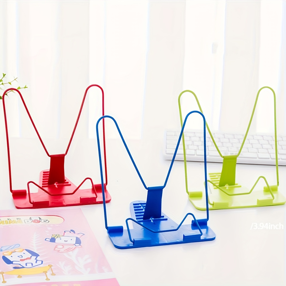 Tablet Stand Accessories - Faltbarer Desktop-Buchständer, Lesehalter mit verstellbarem Winkel,